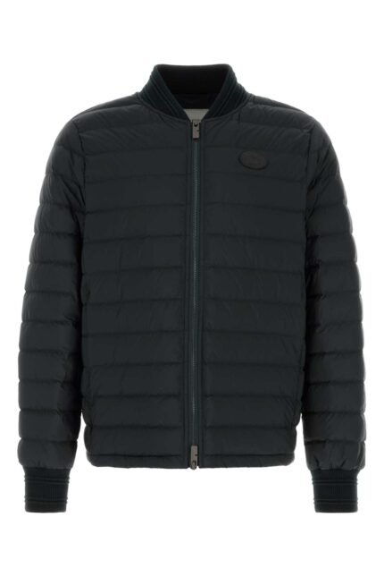 Black nylon down jacket