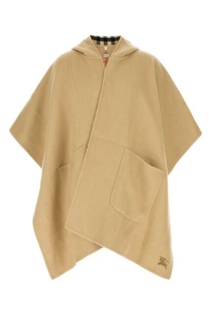 Beige cashmere reversibile cape