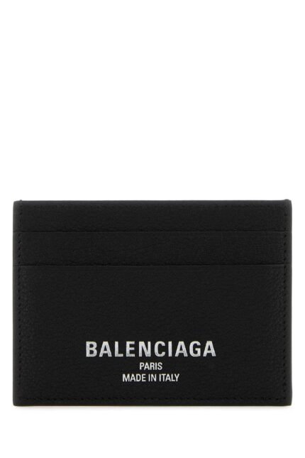 Black leather card holder