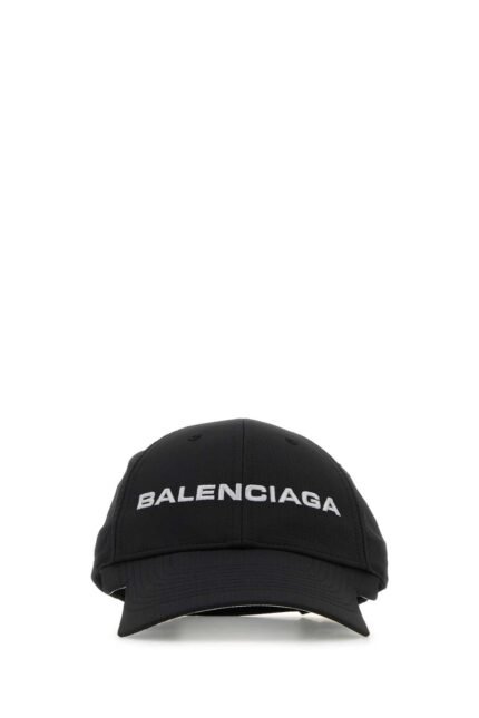 Black stretch polyester baseball cap