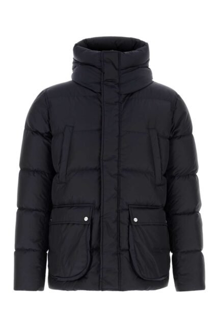 Dark blue nylon down jacket