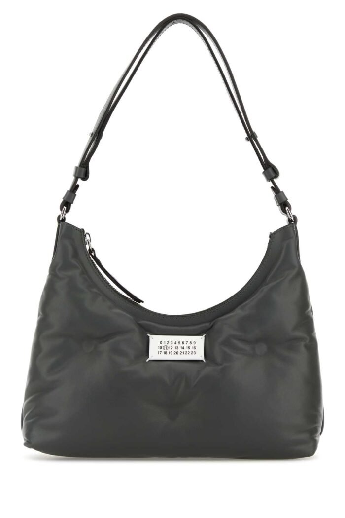 Dark grey nappa leather small Glam Slam Hobo shoulder bag - Image 1