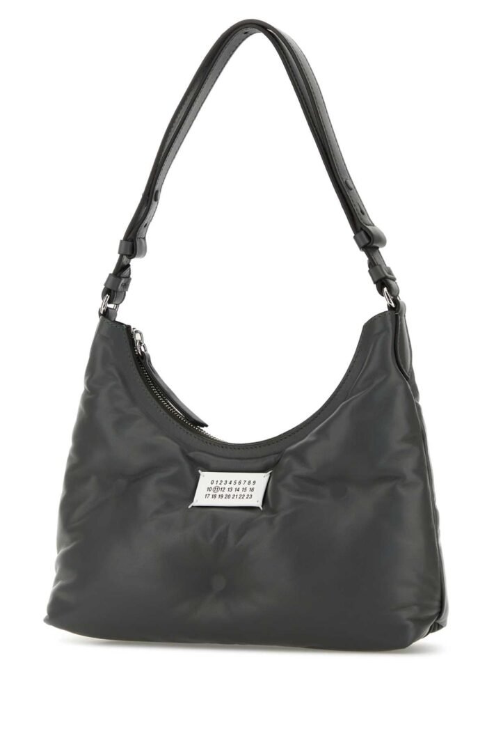 Dark grey nappa leather small Glam Slam Hobo shoulder bag - Image 2