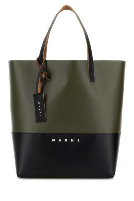 Two-tone canvas shopping bag