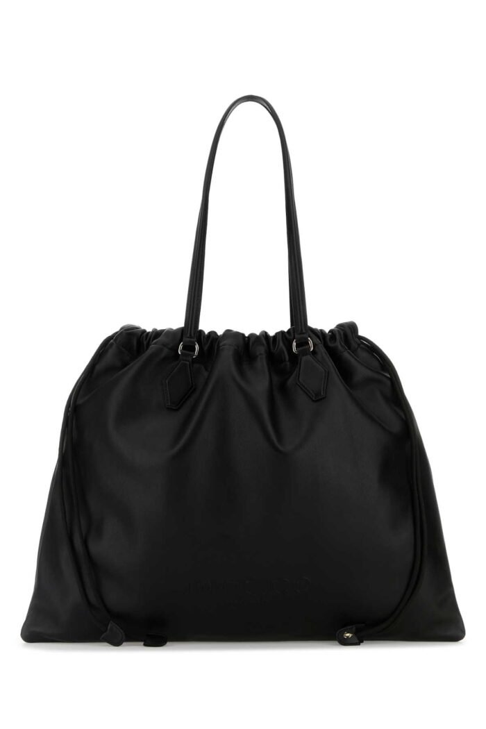 Black nappa leather shopping bag - Image 1