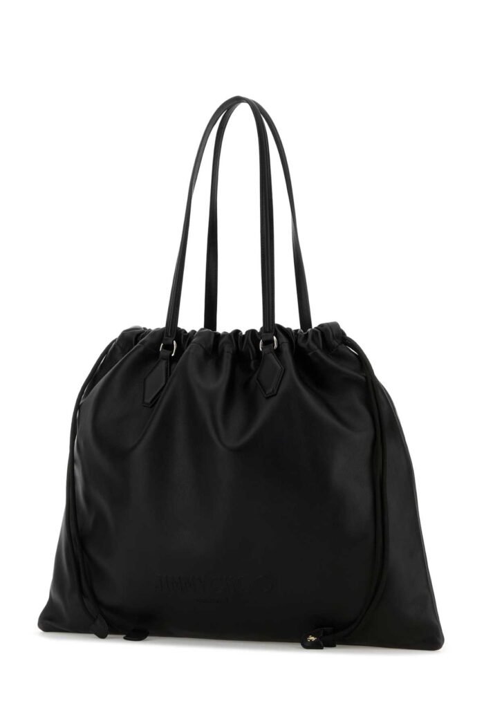 Black nappa leather shopping bag - Image 2
