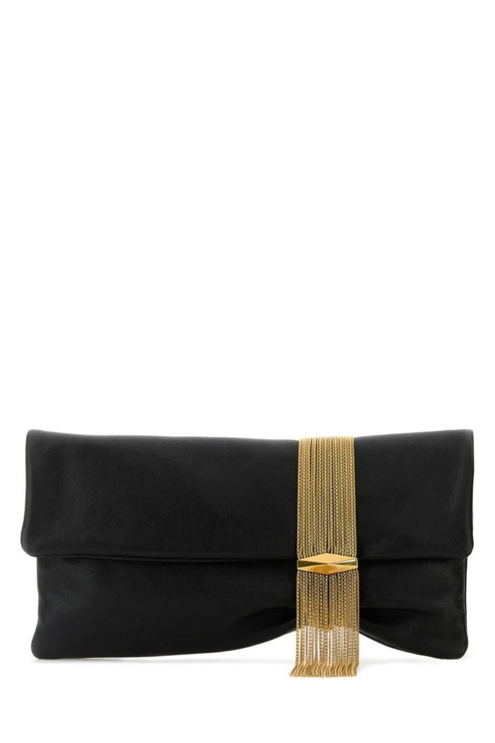Black leather Zendra clutch - Image 1