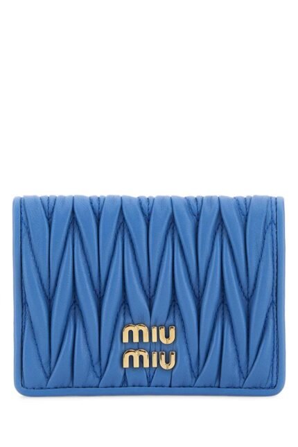 Cerulean nappa leather card holder