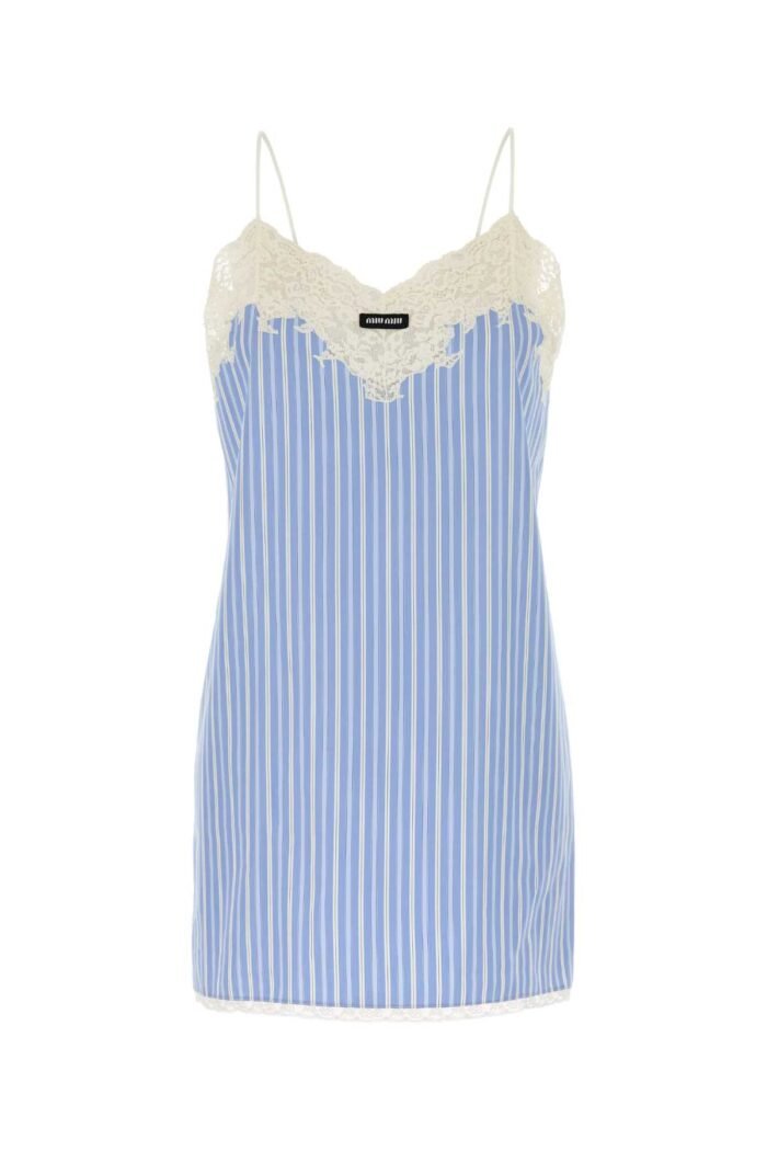 Embroidered poplin mini dress - Image 1