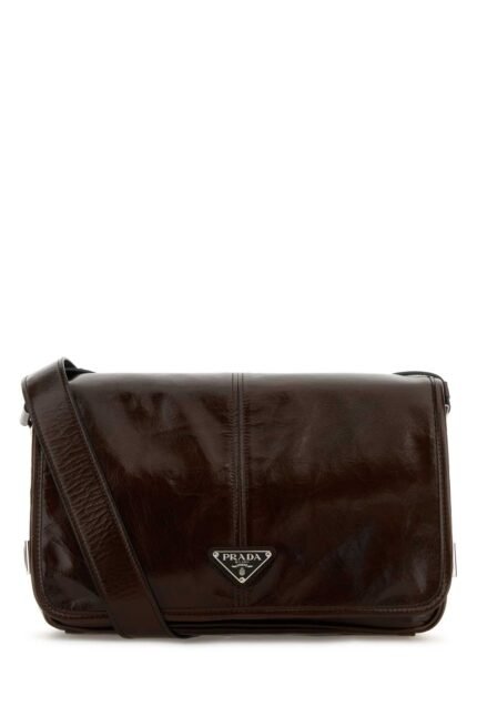 Chocolate leather crossbody bag