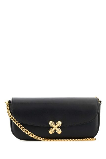 Black healthier small Skull Flower crossbody bag