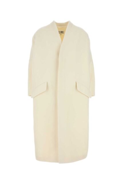 Ivory wool blend coat