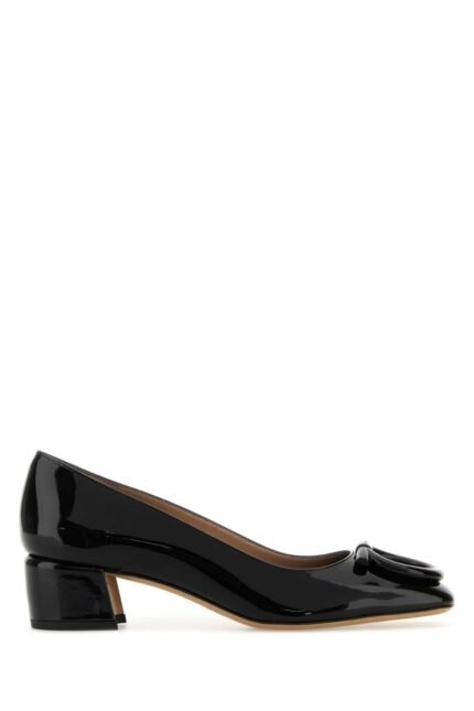 Black leather Mara pumps