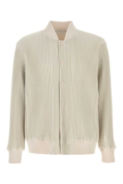 Ivory polyester bomber jacket