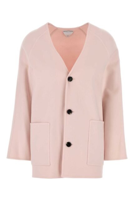 Pastel pink wool blend cardigan