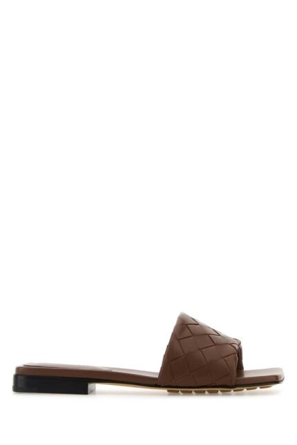 Brown leather Parco slippers
