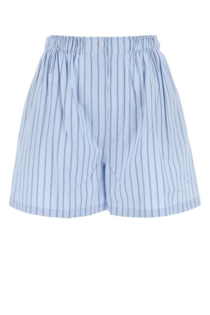 Embroidered poplin shorts