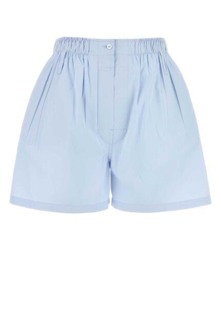 Pastel light blue poplin shorts