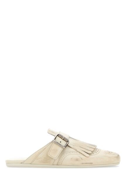 Ivory leather Shuffle slippers