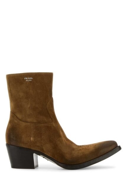 Camel suede boots