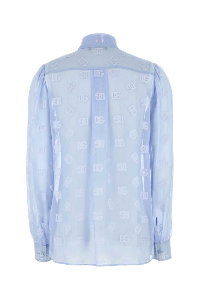 Light blue silk blend shirt - Image 2
