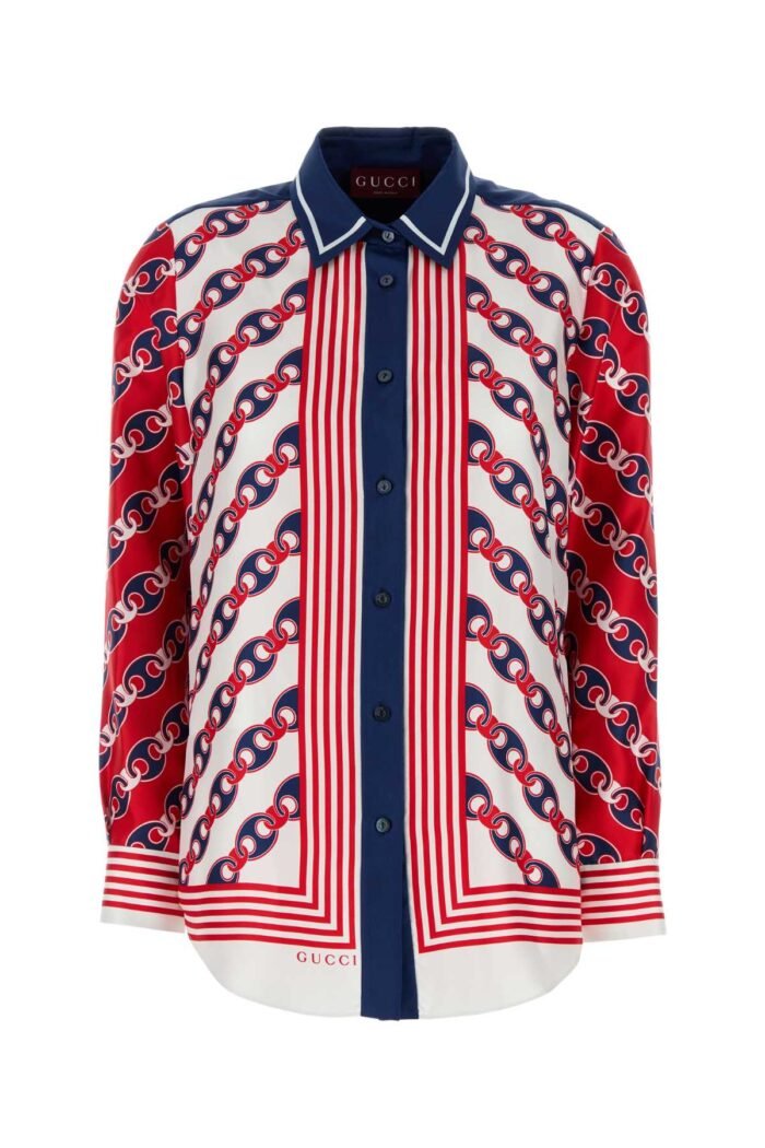 Printed silk shirt - Image 1