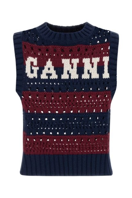 Embroidered crochet vest