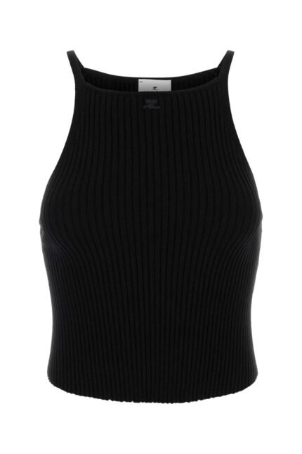 Black viscose blend tank top