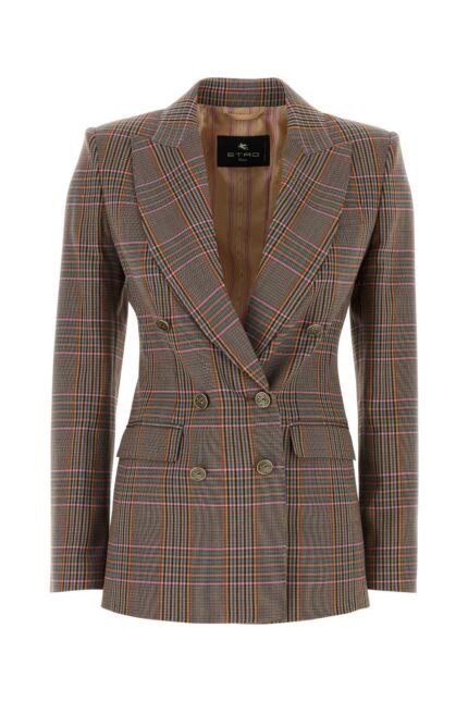 Embroidered stretch jersey blazer