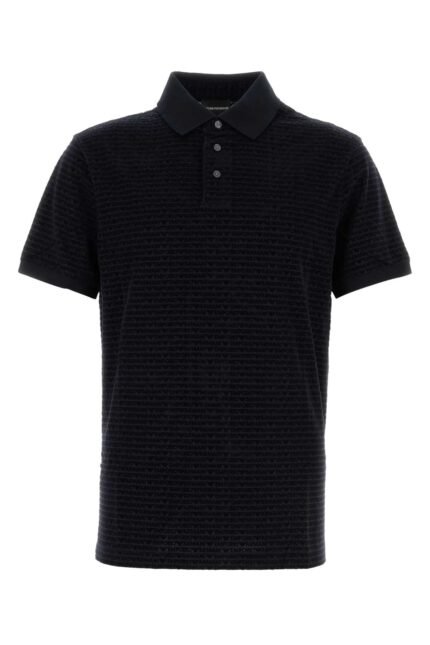 Printed lyocell blend polo shirt