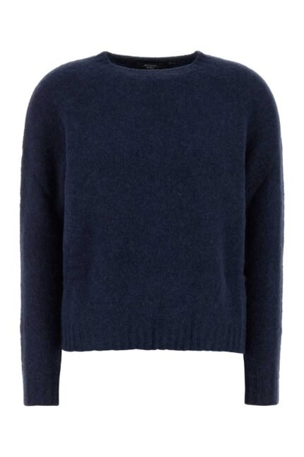 Navy blue alpaca blend oversize Ghiacci sweater
