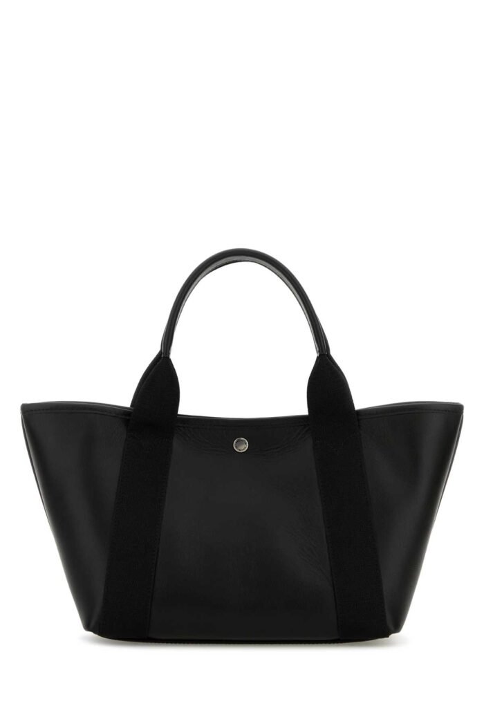 Black leather Biarritz shopping bag - Image 3